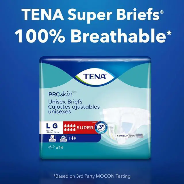 Alt view image 3 of 7 - TENA Proskin Super Briefs Incontinence Unisex Large 14 ct