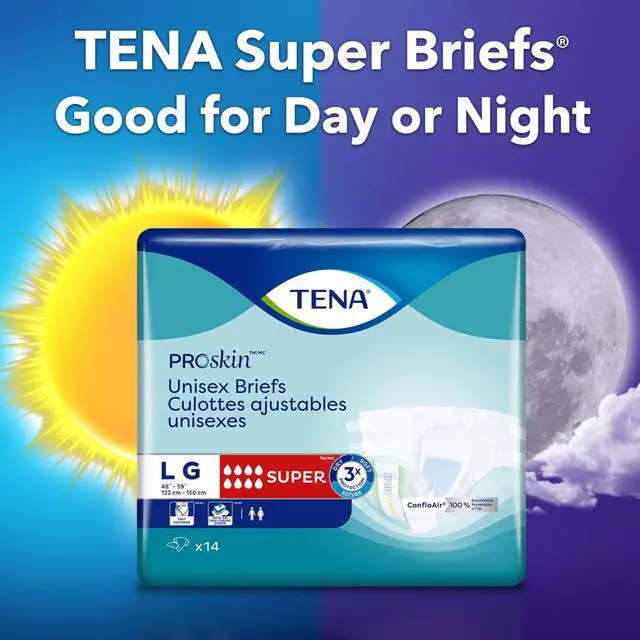 Alt view image 7 of 7 - TENA Proskin Super Briefs Incontinence Unisex Large 14 ct