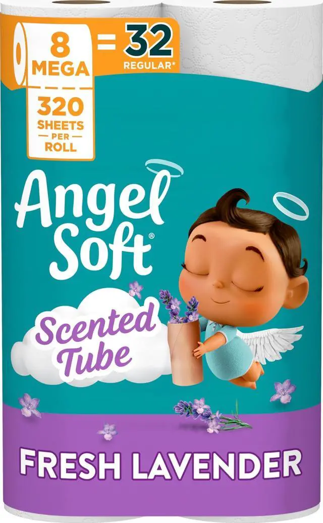 Main image of Angel Soft Toilet Paper 8 Mega Rolls 2-Ply Fresh Lavender Scented