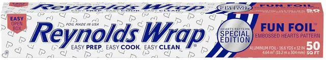 Main image of Reynolds Wrap Fun Foil Embossed Aluminum Foil Roll with Hearts, 16.6Yards x 12Inches, 50Sq.Ft.