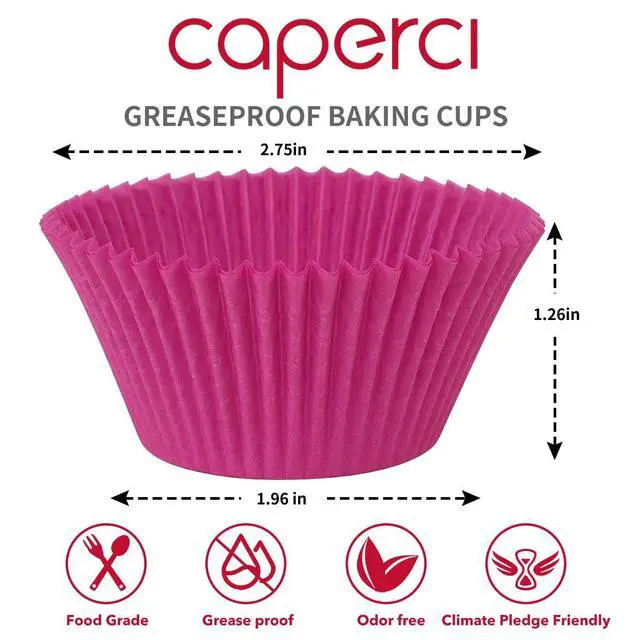Alt view image 4 of 7 - Caperci Rainbow Standard Cupcake Liners Bright Colorful Muffin Baking Cups 350 Count, Unflavored, Upgraded, Food-Grade Greaseproof Paper