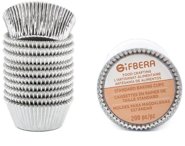 Main image of Gifbera Standard Silver Foil Cupcake Liners, 200Count