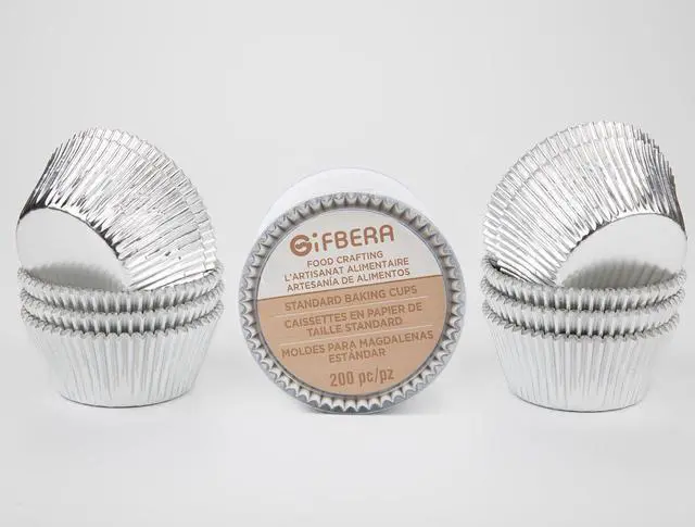 Alt view image 5 of 7 - Gifbera Standard Silver Foil Cupcake Liners, 200Count