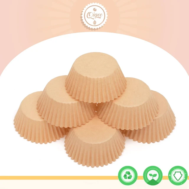 Alt view image 6 of 6 - QiQee 600 Count Mini Cupcake Liners, Natural Muffin Liners, Food Grade Brown Baking Cups, Odorless (Small Size)