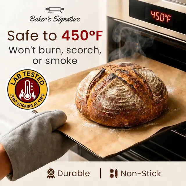Alt view image 6 of 6 - Baker's Signature Unbleached Parchment Paper Roll With Cutter, 15 Inches x 64 Meters