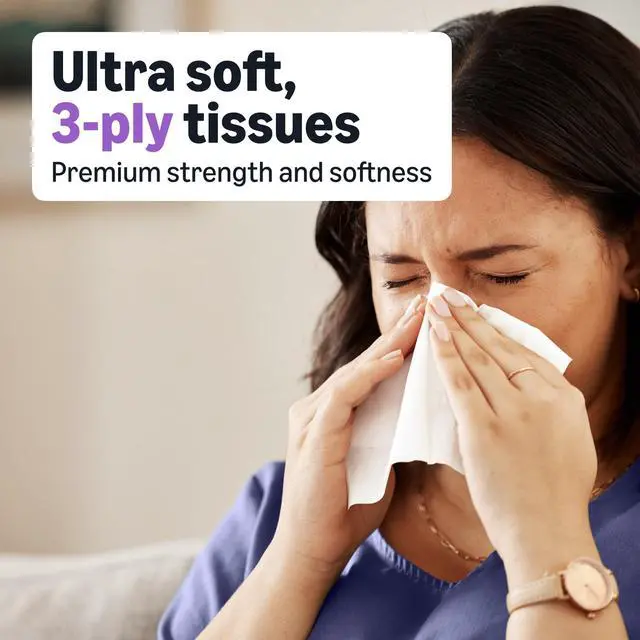 Alt view image 3 of 6 - Amazon Basics Ultra-Soft 3-Ply Facial Tissues, 264 Sheets (4 Boxes, 66 Sheets Each)