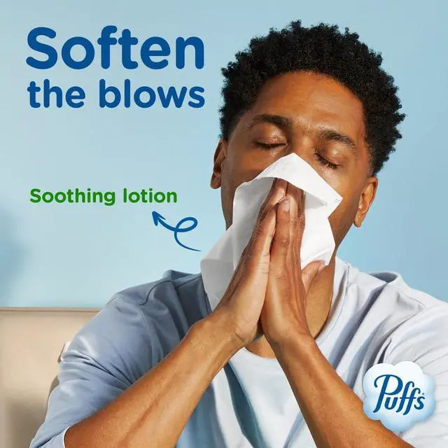 Alt view image 3 of 7 - Puffs Facial Tissues with Lotion, 4 Family Boxes, 124 Tissues per Box, for Allergies and Colds (Packaging May Vary)