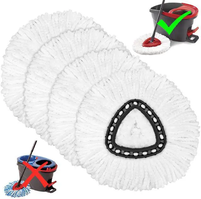 Main image of O-Ceda Easy Wrin Spin System Mop Head Replacement, 4 Pack, Microfiber Refill