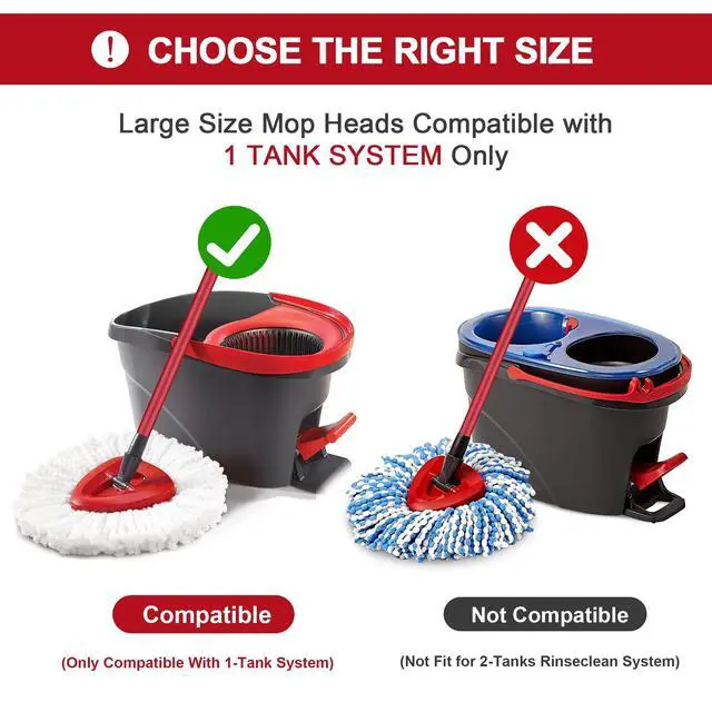 Alt view image 2 of 6 - O-Ceda Easy Wrin Spin System Mop Head Replacement, 4 Pack, Microfiber Refill