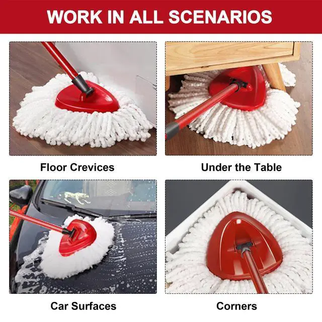 Alt view image 3 of 6 - O-Ceda Easy Wrin Spin System Mop Head Replacement, 4 Pack, Microfiber Refill