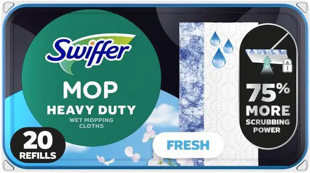 Main image of Swiffer Heavy Duty Dry Wet Multi-Surface Cloth Refills for Floor Mopping and Cleaning, Fresh Scent, 20 Count