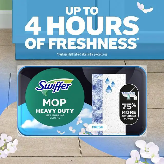 Alt view image 5 of 7 - Swiffer Heavy Duty Dry Wet Multi-Surface Cloth Refills for Floor Mopping and Cleaning, Fresh Scent, 20 Count