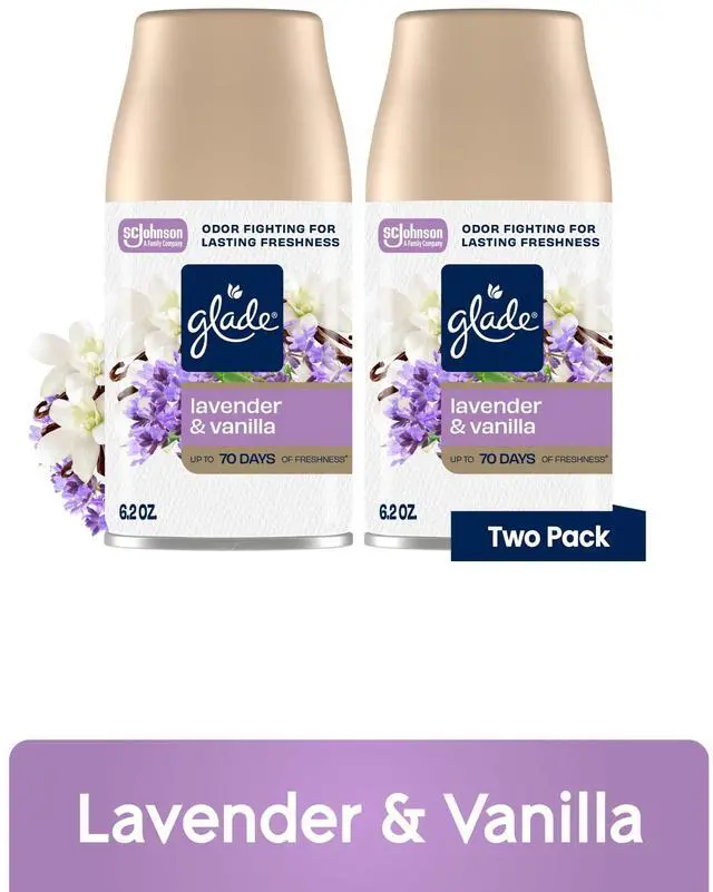 Main image of Glade Automatic Spray Refills Lavender & Vanilla Air Freshener Infused with Essential Oils 6.2 oz 2 Count