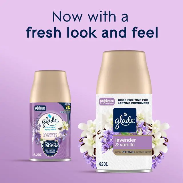 Alt view image 4 of 5 - Glade Automatic Spray Refills Lavender & Vanilla Air Freshener Infused with Essential Oils 6.2 oz 2 Count