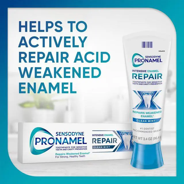 Alt view image 3 of 5 - Sensodyne Pronamel Intensive Enamel Repair Sensitive Toothpaste for Adults, Clean Mint, 3.4 oz