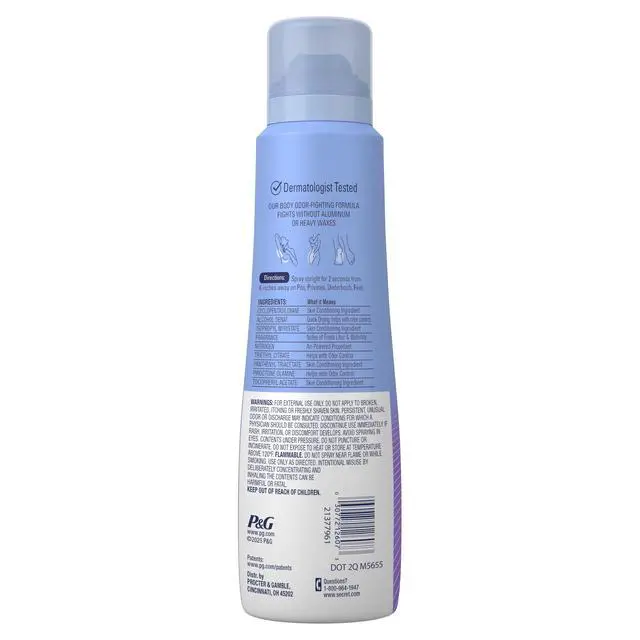 Alt view image 2 of 4 - Secret Whole Body Aluminum Free Deodorant Spray for Women, Lilac & Waterlily, 3.5 oz