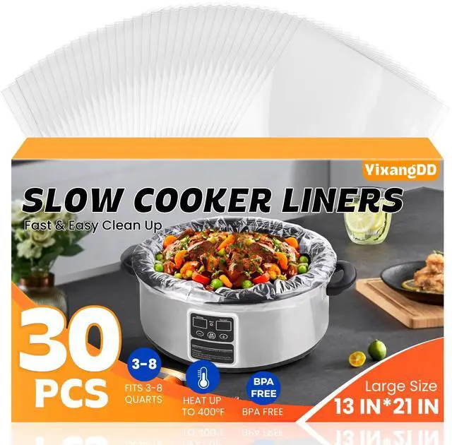 Main image of YixangDD 30 Pack Slow Cooker Liners, Large Size 13"x21" Cooking Bags