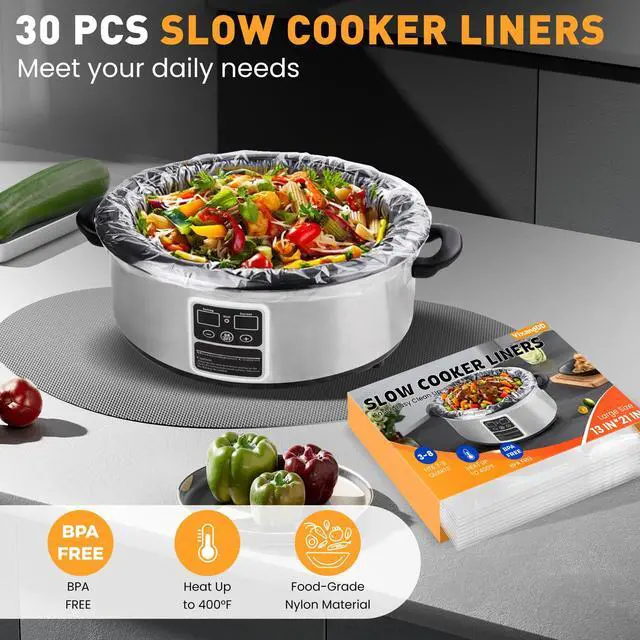 Alt view image 4 of 6 - YixangDD 30 Pack Slow Cooker Liners, Large Size 13"x21" Cooking Bags