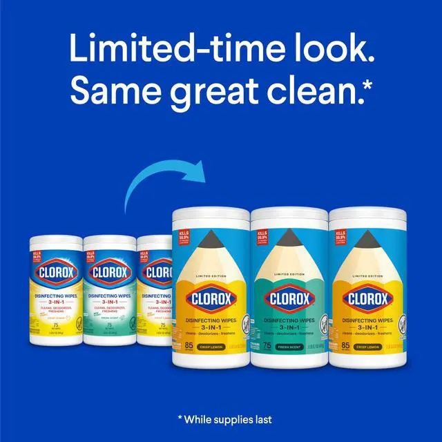 Alt view image 6 of 6 - Clorox Disinfecting Wipes Back to School Variety Pack, 3-Pack, 75 Count Each (Package May Vary)