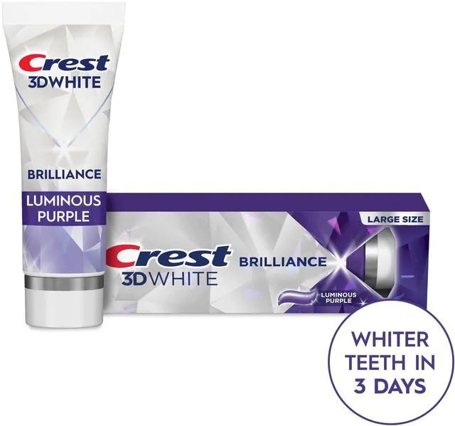 Main image of Crest 3D White Brilliance Luminous Purple Teeth Whitening Toothpaste, 4.6oz