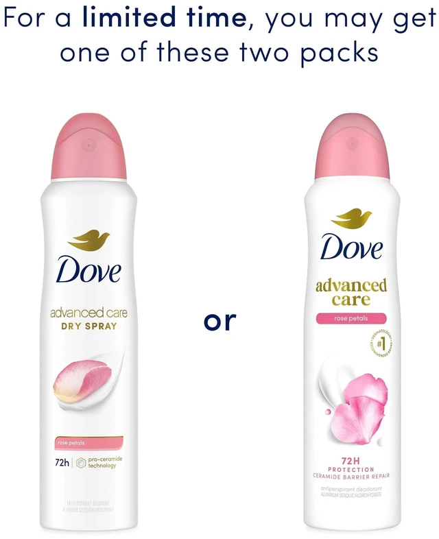 Alt view image 3 of 5 - Dove Advanced Care Antiperspirant Deodorant Spray for After Shave Care, Rose Petals, 72-Hour, Soft Underarms, 3.8oz