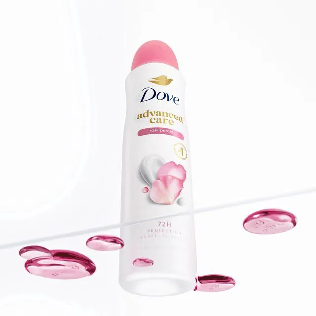 Alt view image 5 of 5 - Dove Advanced Care Antiperspirant Deodorant Spray for After Shave Care, Rose Petals, 72-Hour, Soft Underarms, 3.8oz