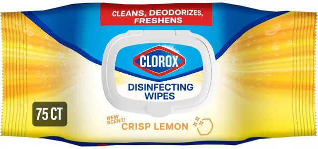 Main image of Clorox Disinfecting Cleaning Wipes Flex Pack, Bleach Free, Crisp Lemon, 75 Count (Pack May Vary)