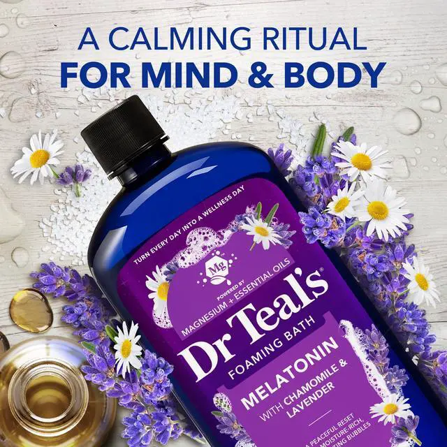 Alt view image 6 of 6 - Dr Teal's Sleep Bath Foaming Bath with Melatonin, Lavender & Chamomile Essential Oils, 34fl oz