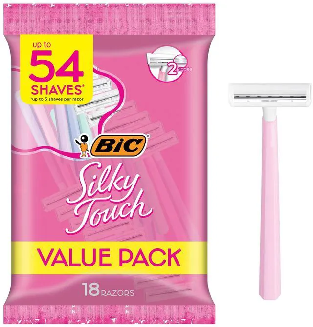 Main image of BIC Silky Touch Women's Disposable Razors, 2 Blades, 18-Pack