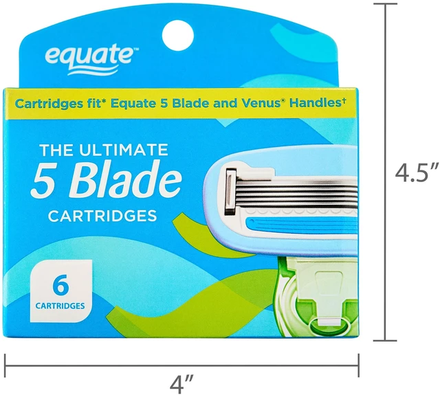 Alt view image 5 of 7 - Equate Women's 5-Blade Cartridge Refills, 6 Count, for Equate 5-Blade and Gillette Venus Handles