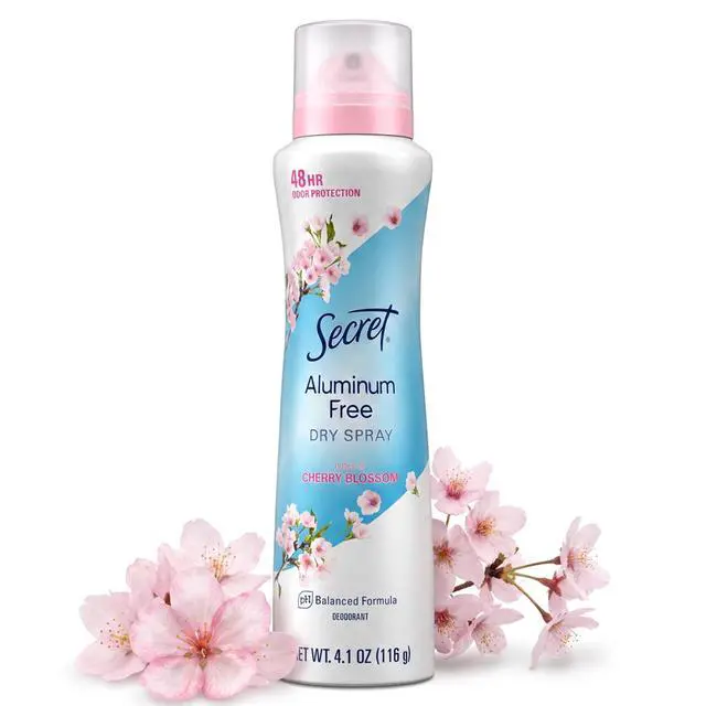 Main image of Secret Dry Spray Deodorant, Aluminum Free, Cherry Blossom, 4.1 oz