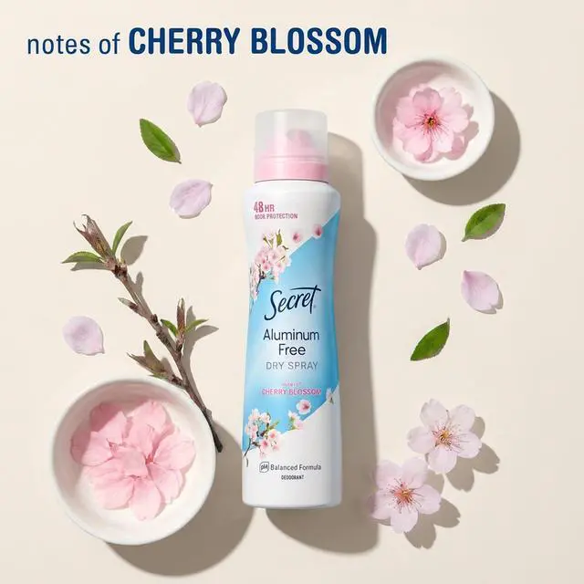 Alt view image 2 of 4 - Secret Dry Spray Deodorant, Aluminum Free, Cherry Blossom, 4.1 oz