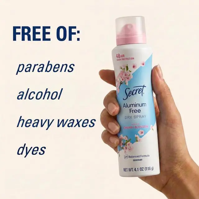 Alt view image 3 of 4 - Secret Dry Spray Deodorant, Aluminum Free, Cherry Blossom, 4.1 oz