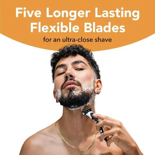 Alt view image 2 of 4 - BIC Flex 5 Refillable Men's 5-Blade Razors with 1 Handle, 3 Cartridges, Dorm Essentials