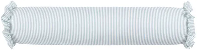 Main image of Blue Striped Ruffle Bolster Decorative Pillow 8" x 36" Home Decor Collection
