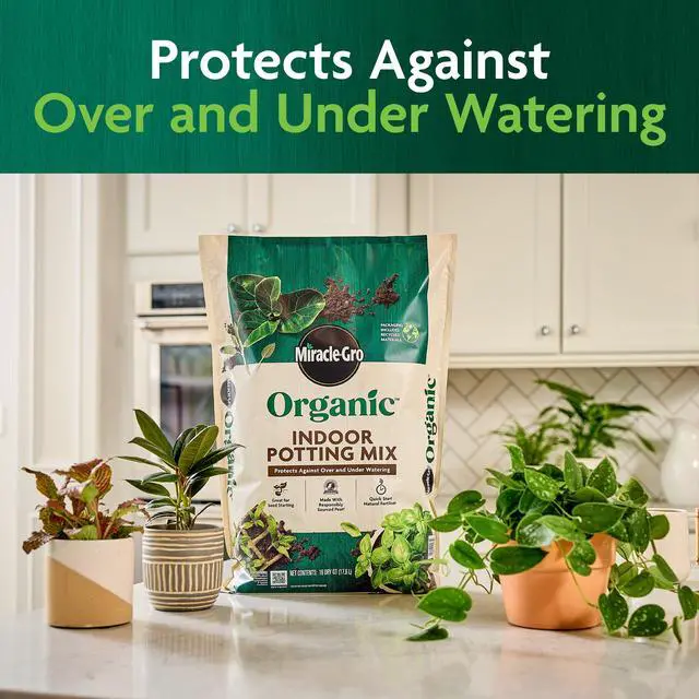 Alt view image 5 of 5 - Miracle-Gro Organic Indoor Potting Mix, 8 qt, for Indoor Container Plants