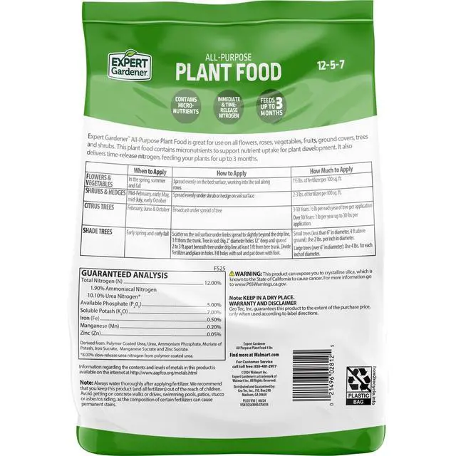 Alt view image 3 of 6 - Expert Gardener 12-5-7 All-Purpose Plant Food Fertilizer, 4 lb