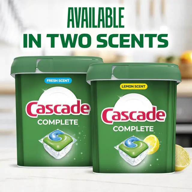 Alt view image 7 of 7 - Cascade Complete Action Dishwasher Detergent Pods and Tablets, Fresh Scent, Powerful Grease-Fighting Dishwashing Detergent for Spotless Dishes, 43 Count