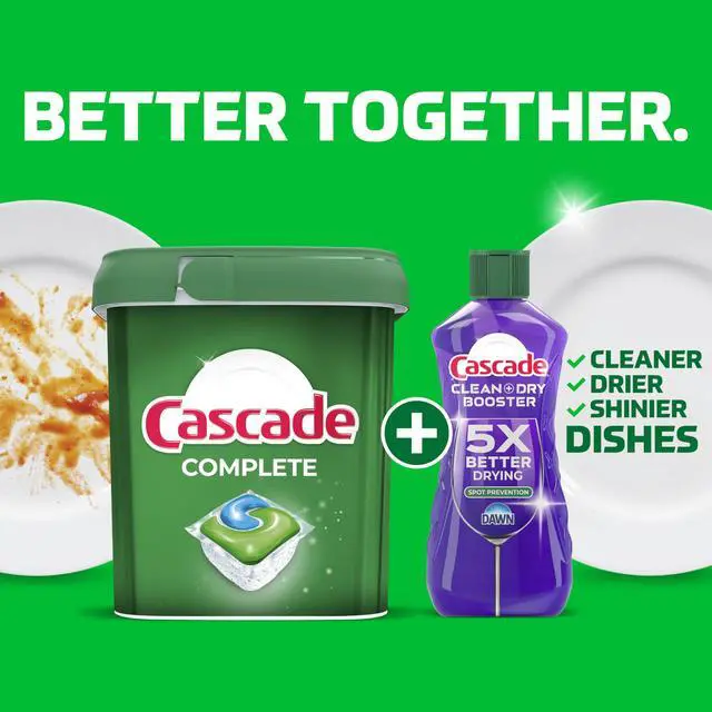 Alt view image 5 of 7 - Cascade Complete Action Dishwasher Detergent Pods and Tablets, Fresh Scent, Powerful Grease-Fighting Dishwashing Detergent for Spotless Dishes, 43 Count