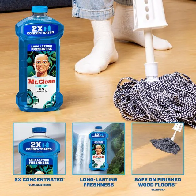 Alt view image 6 of 6 - Mr. Clean 2X Concentrated Multi Surface Cleaner with Unstopables Fresh Scent 41 fl oz