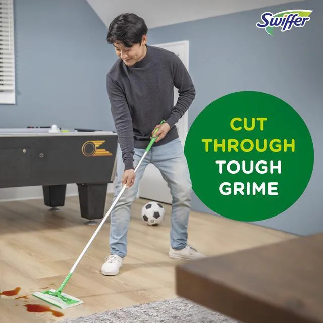 Alt view image 5 of 7 - Swiffer Sweep + Mop, Wet Pads Refill, Floor Cleaner for Dirt, Dust, Hair, Cleaning Cloths for Mopping Home, Bathroom, Kitchen, All Purpose Multi-Surface Floor Wipes, Gain