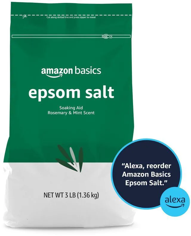 Alt view image 2 of 5 - Basics Epsom Salt Soaking Aid, Soothing Rosemary & Mint Scent, 3 Pound (Pack of 1) (Previously Solimo)