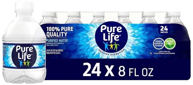 Main image of Pure Life Purified Bottled Water - Mini 8 Fl Oz Bottles, 24 Pack
