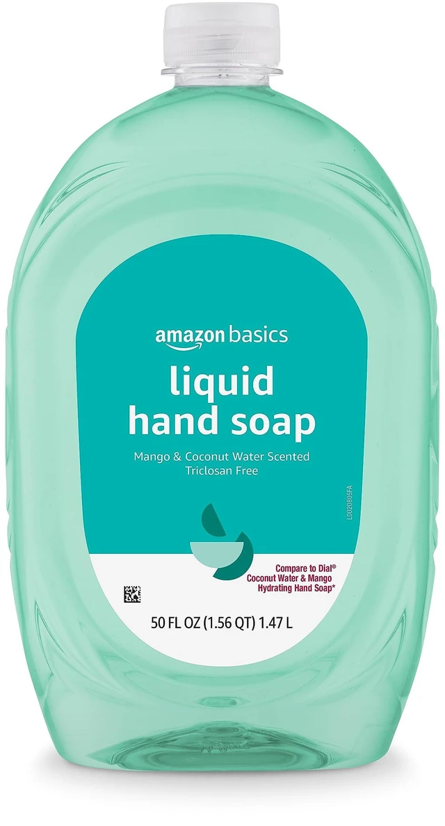 Main image of Basics Liquid Hand Soap Refill, Mango and Coconut Water Scent, Triclosan-Free, Dermatologist Tested, pH Balanced, Paraben-Free, 50 Fl Oz (Pack of 1)
