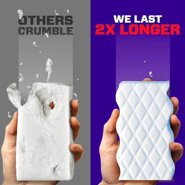 Alt view image 4 of 7 - Mr. Clean Magic Eraser Sponge, All Purpose Cleaner, Cleaning Scrubber, Wall, Sneaker, Kitchen, Bathroom, Shower Cleaner, Cleaning Supplies, Melamine Sponge, Cleaning Pads, Extra Durable, 4ct