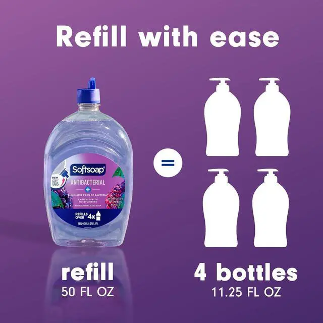 Alt view image 6 of 7 - Softsoap Antibacterial Liquid Hand Soap, White Tea & Berry Scent, 50 fl oz