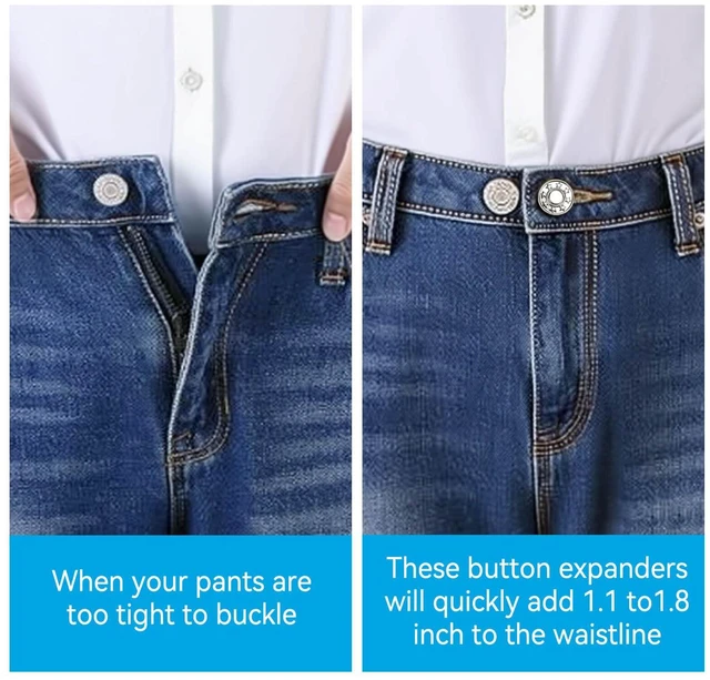 Alt view image 6 of 7 - 16 PCS Button Extenders for Jeans, Waist Adjuster for Pants, Invisible Waistband Extensions 1-1.8 Inches, Fit Casual/Suit Pants, Short Skirts, Maternity
