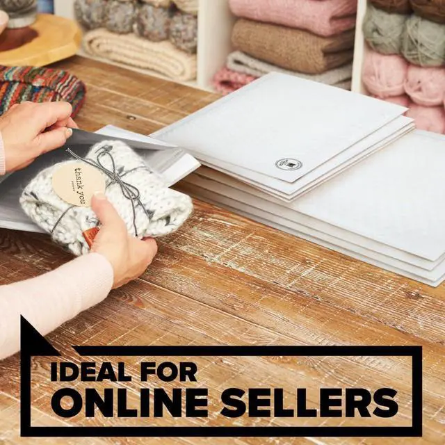 Alt view image 7 of 7 - Scotch Poly Bubble Mailer 4pk White Extra Small Size 0 6in x 9in 50% Recycled Plastic