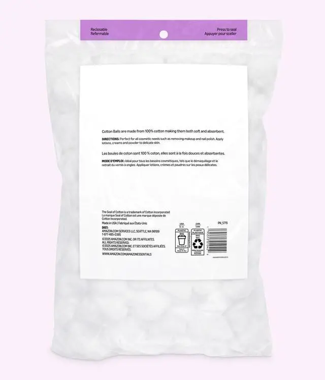 Alt view image 5 of 6 - Amazon Basics Cotton Balls for Skincare and Makeup Removal, 200 Count