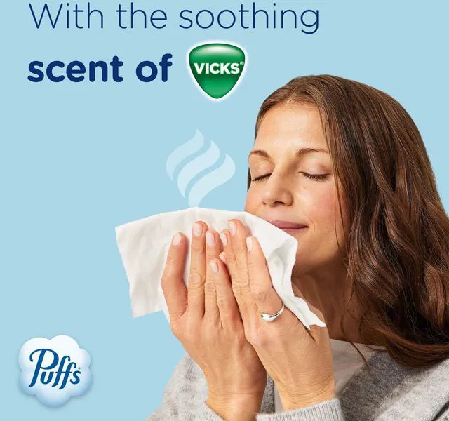 Alt view image 3 of 6 - Puffs Plus Lotion with Vicks Facial Tissues, 4 Cubes (192 Tissues), Packaging May Vary